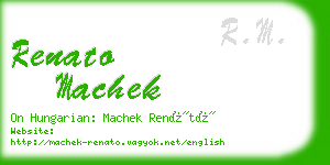 renato machek business card